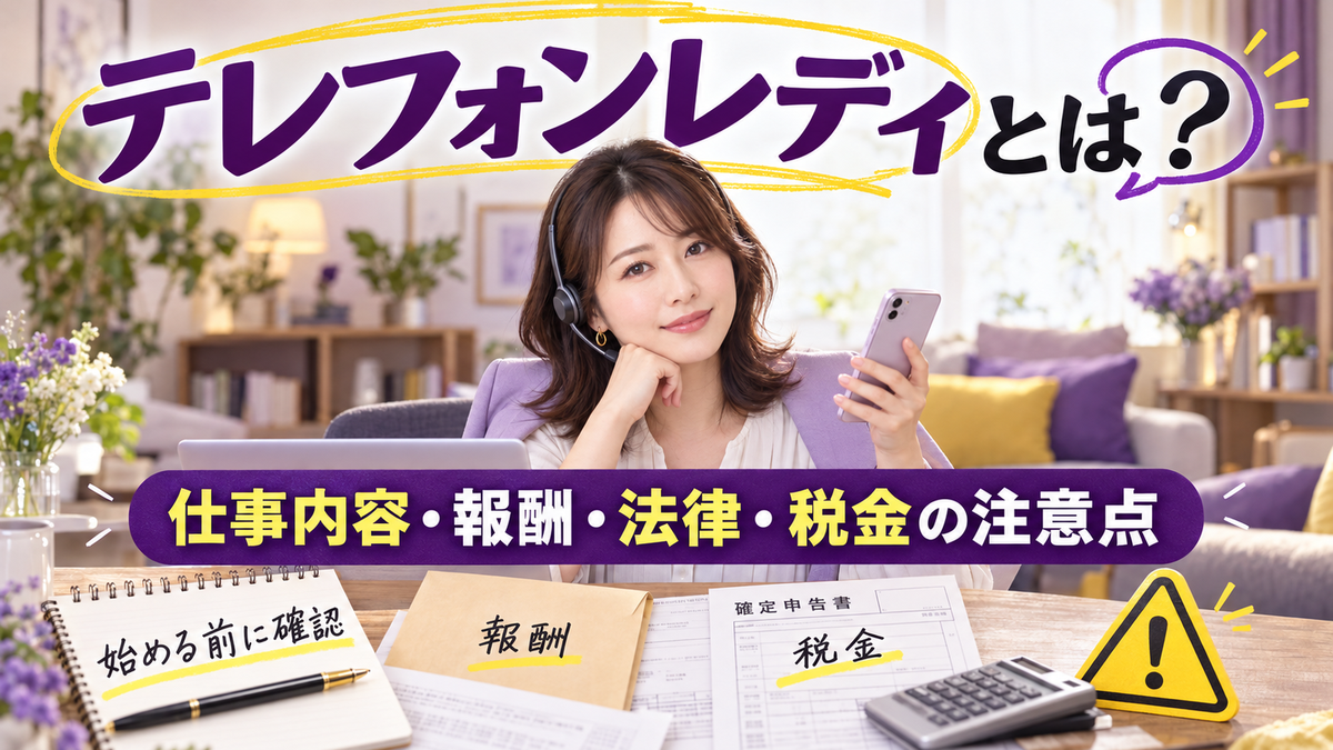 テレフォンレディとは?仕事内容と報酬の仕組み、始める前に知る法律と税金の注意点