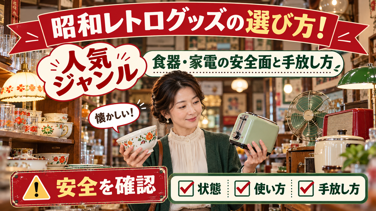 昭和レトログッズの人気ジャンルと選び方！食器・家電の安全面と手放し方