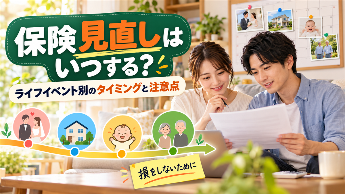 保険見直しのタイミングはいつ？ライフイベント別の見直し方と損をしないための注意点