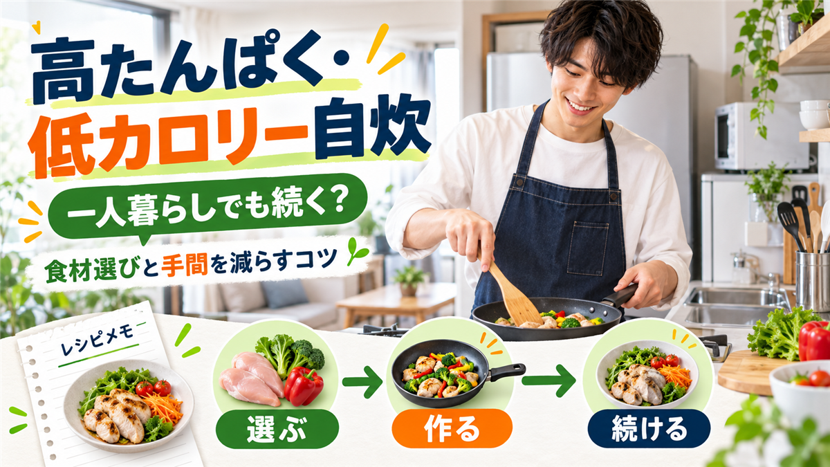 一人暮らしの高たんぱく・低カロリー自炊！続けやすい食材と手間をかけない調理のコツ