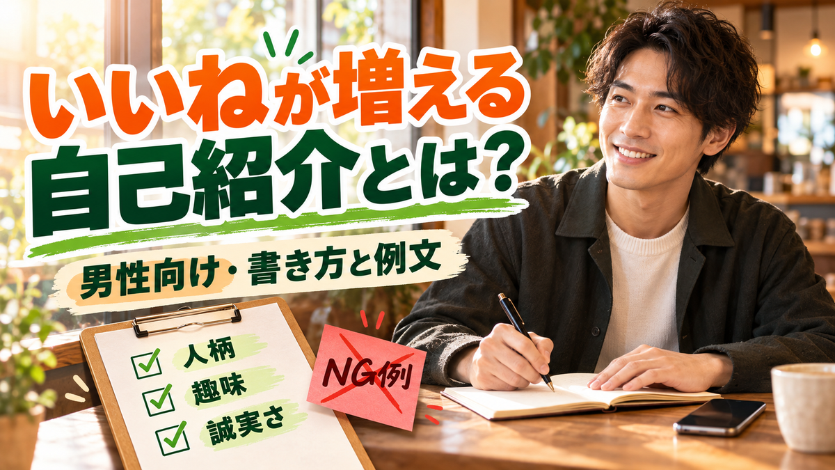 男性向け！マッチングアプリでいいねをもらう自己紹介の書き方と例文、NG例