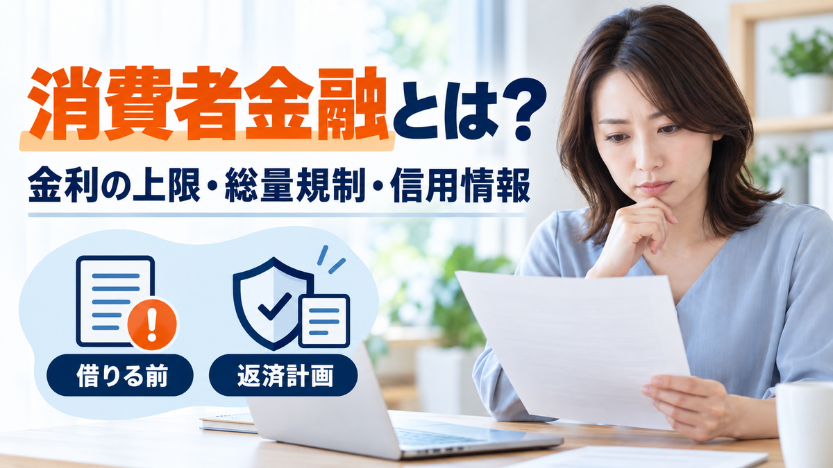 消費者金融とは？金利の上限と総量規制、信用情報に残ることと借りる前の注意点