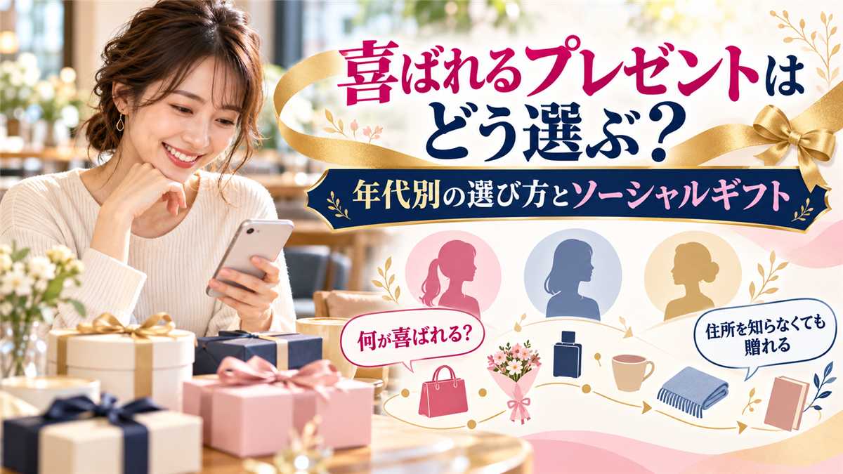 年代別に喜ばれるプレゼント!失敗しない選び方と住所を知らなくても贈れるソーシャルギフト