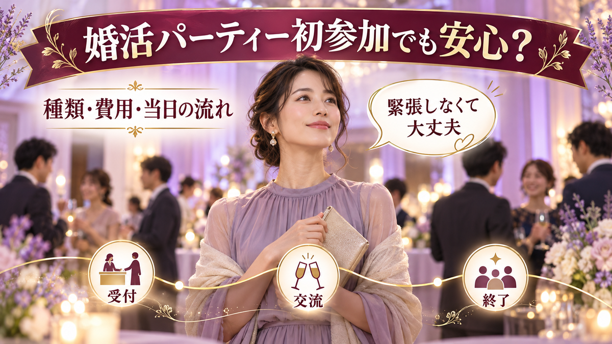 婚活パーティの種類と費用の決まり方、初参加でも緊張しない当日の流れ