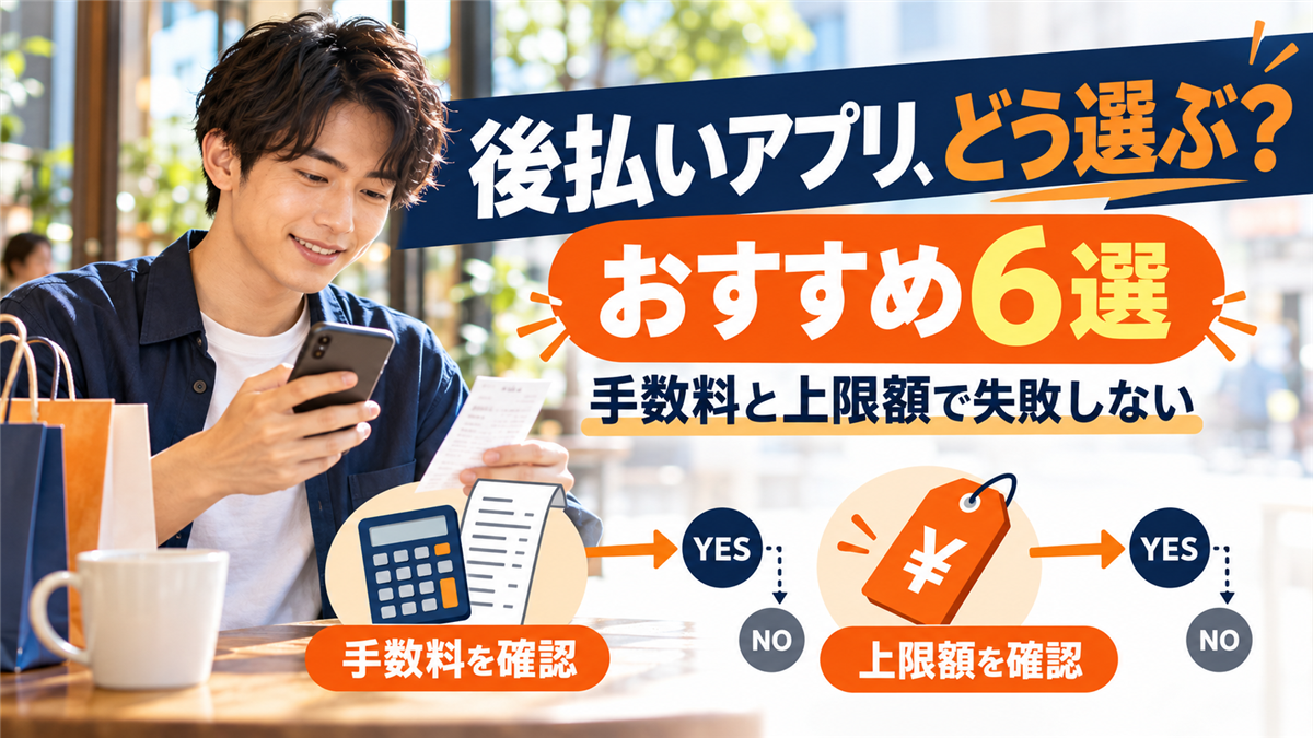 後払いアプリおすすめ6選 手数料と上限額で失敗しない選び方