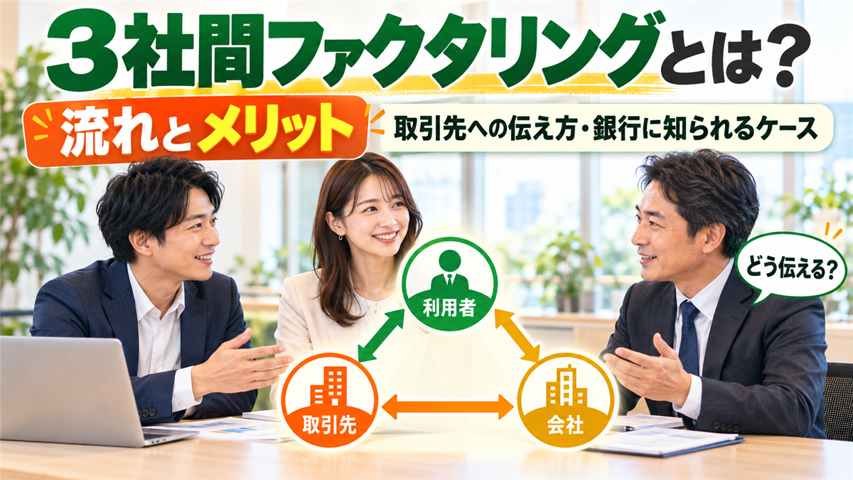 3社間ファクタリングとは?流れとメリット、取引先への伝え方と銀行に知られるケース