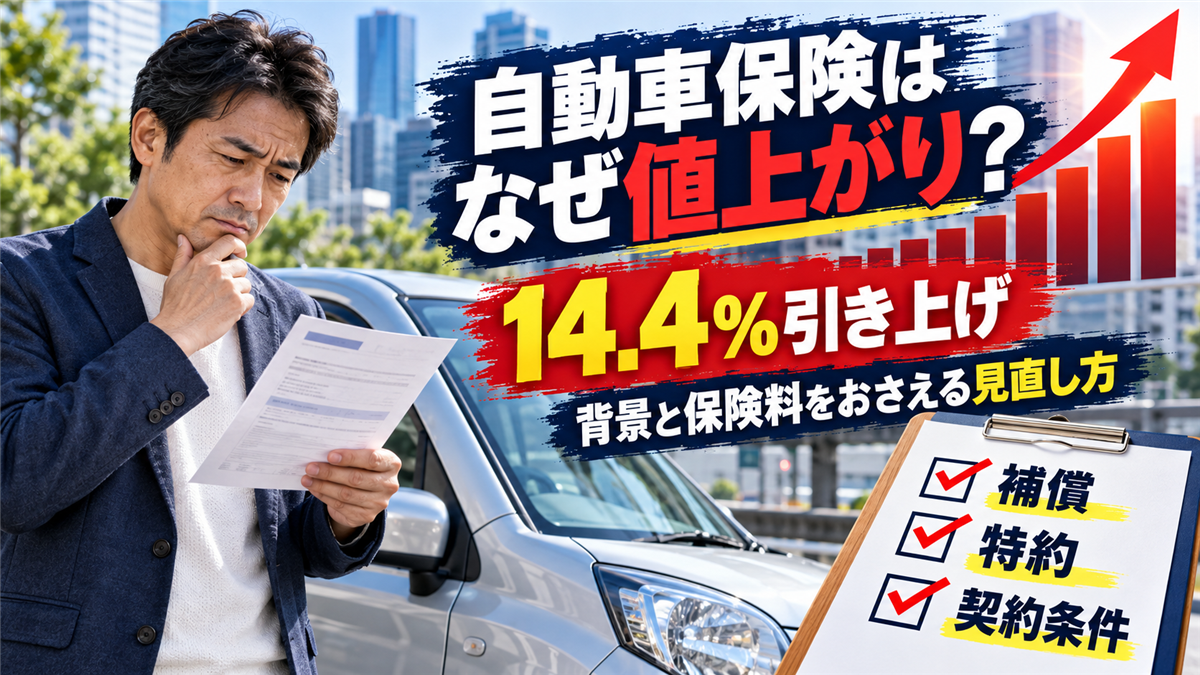 自動車保険が値上がりする理由！参考純率14.4％引き上げの背景と保険料をおさえる見直し方