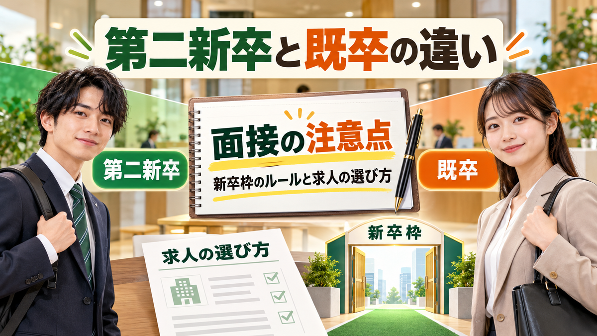 第二新卒と既卒の違いと面接の注意点！新卒枠で応募できるルールと求人の選び方