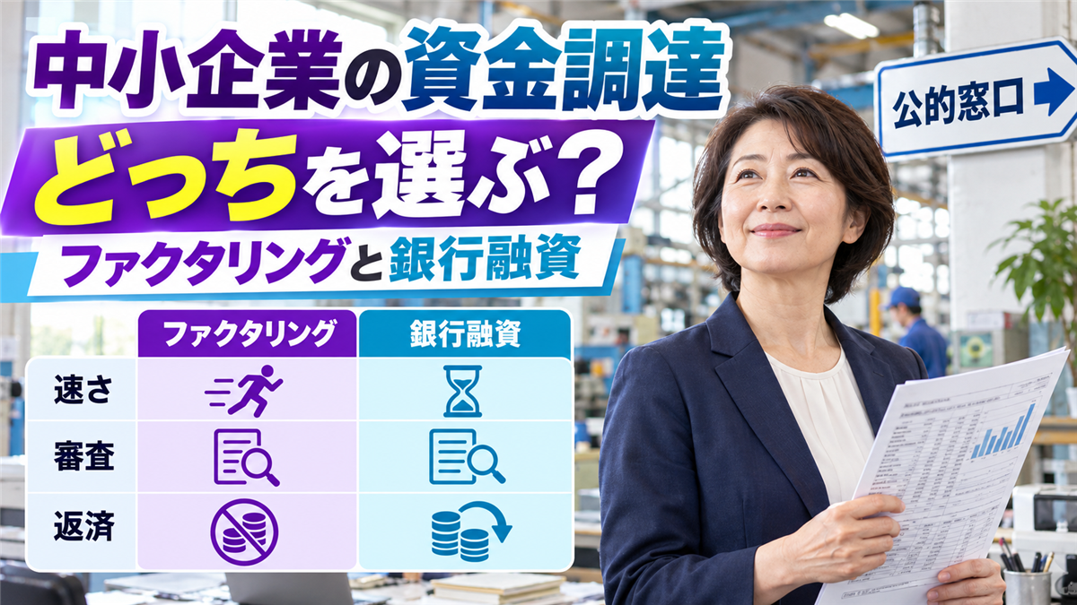 中小企業の資金調達!ファクタリングと銀行融資の違いと選び方、公的な窓口