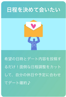 ペイターズで日程を決めて会う