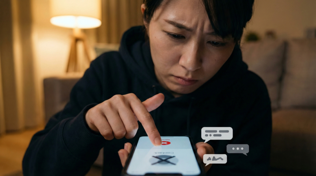 グラビティで声をかけると即ブロックされる