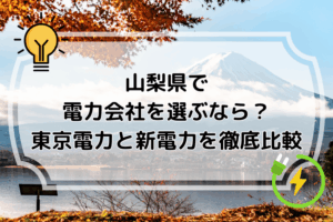 山梨県で電力会社を選ぶなら？東京電力と新電力を徹底比較