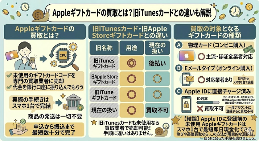 Appleギフトカードの買取とは？旧iTunesカードとの違いも解説
