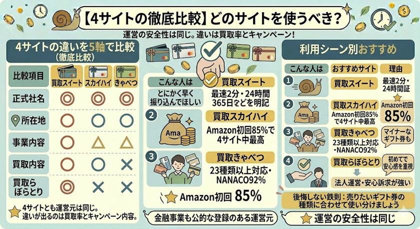 【4サイトの徹底比較】どのサイトを使うべき？