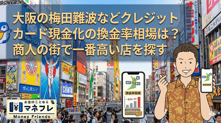 大阪クレジットカード現金化の換金率相場は？商人の街で一番高い店を探す