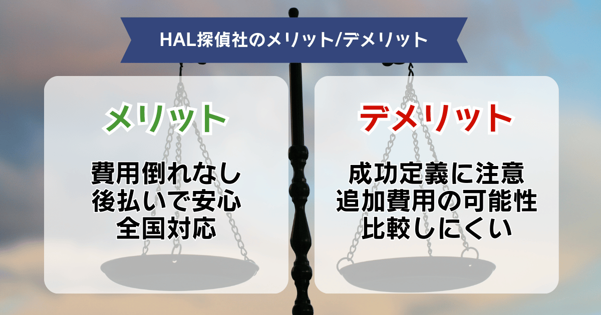 HAL探偵社のメリット・デメリット