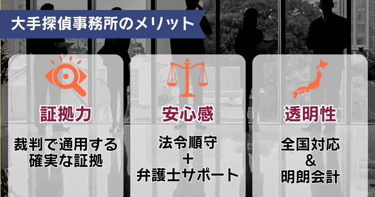 大手探偵事務所のメリット