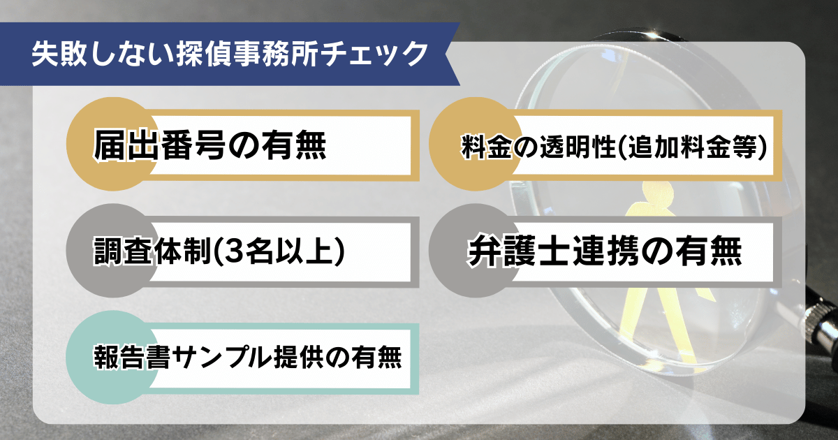 失敗しない探偵事務所選び