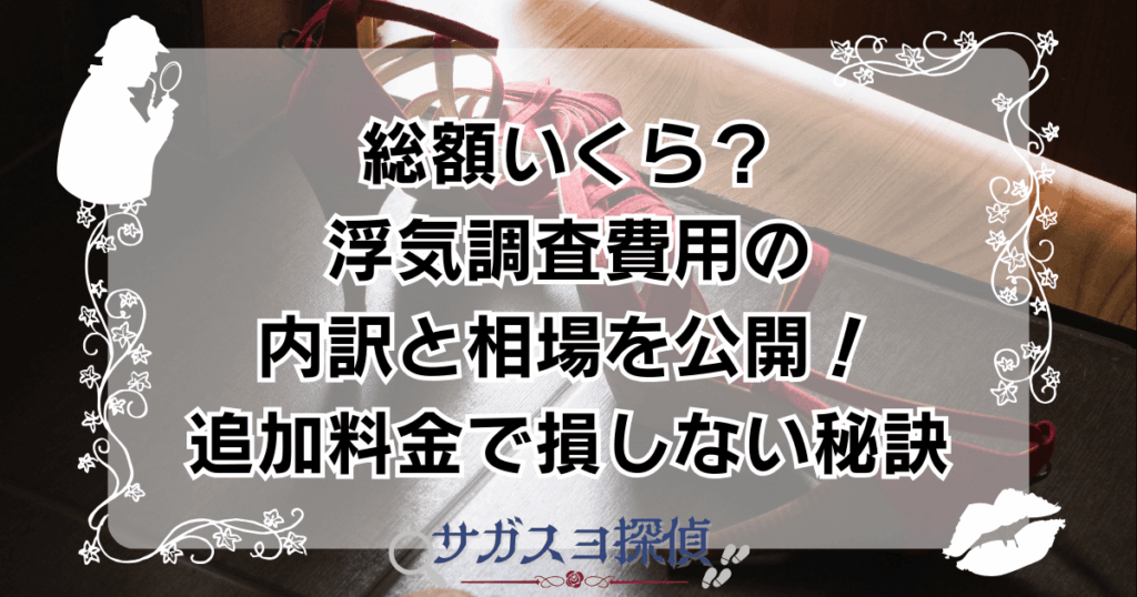 総額いくら？浮気調査費用の内訳と相場を公開！追加料金で損しない秘訣
