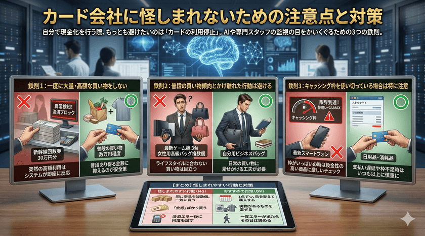 カード会社に怪しまれないための注意点と対策